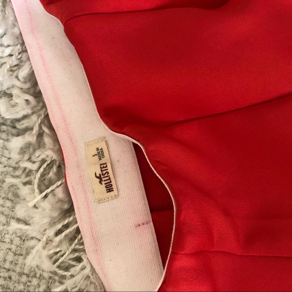 Hollister Hot Skater Skirt Full Circle Mini Skirt - Bright Red / Coral - Picture 6 of 13